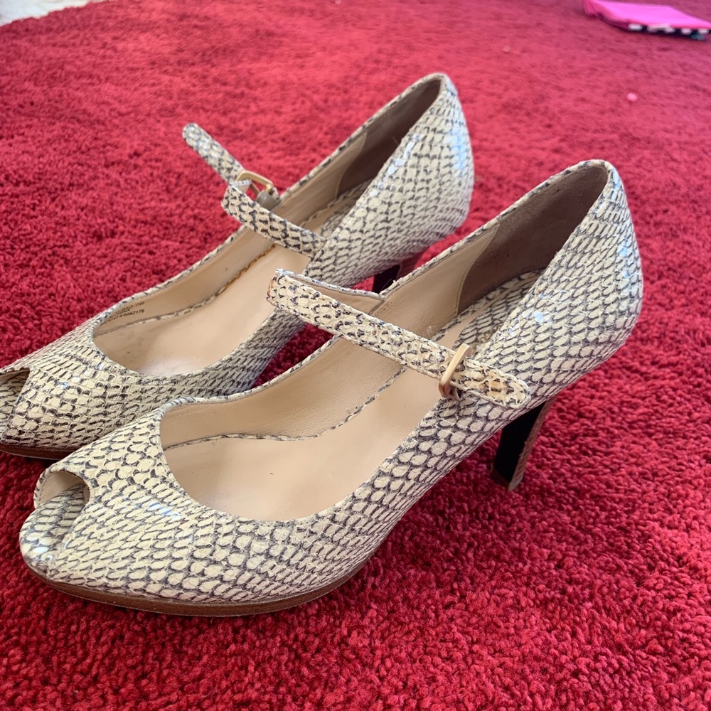 Cole Haan Peep Toe Shoes - animal print